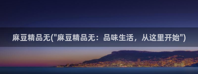 中文麻豆专区：麻豆精品无(\